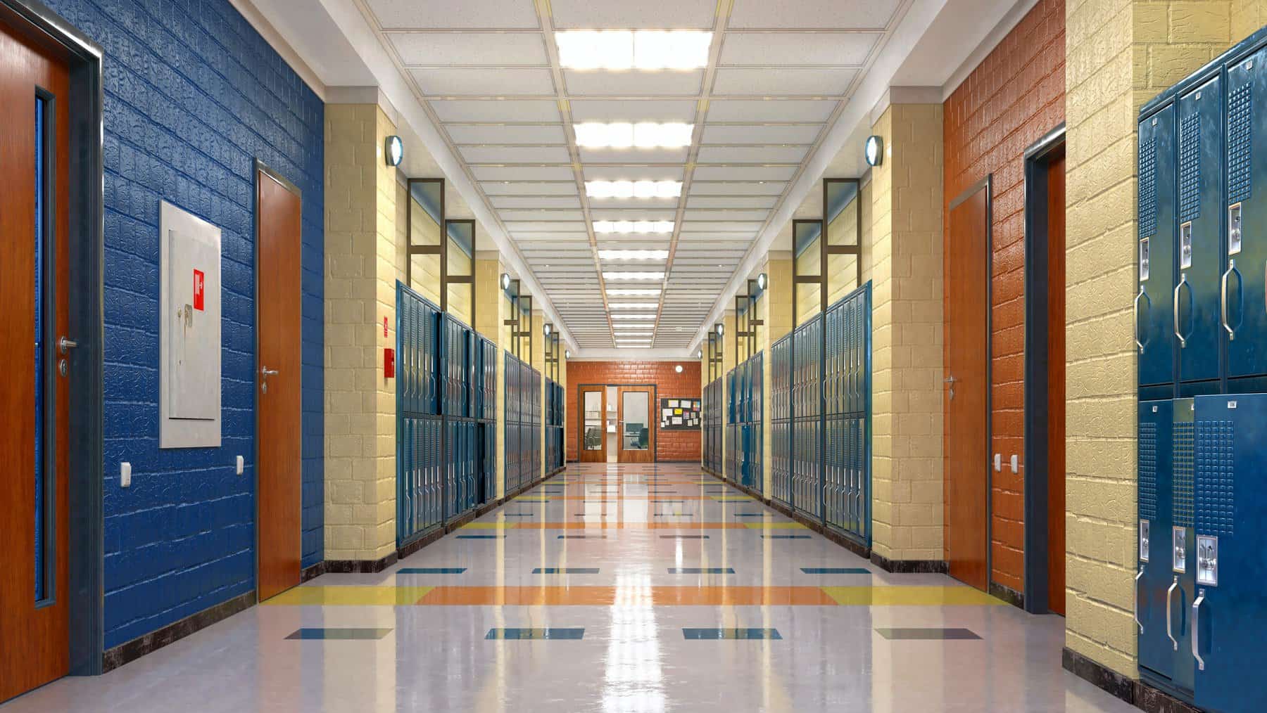 Hallway of a school- Commercial Interior Painters in cornelius nc