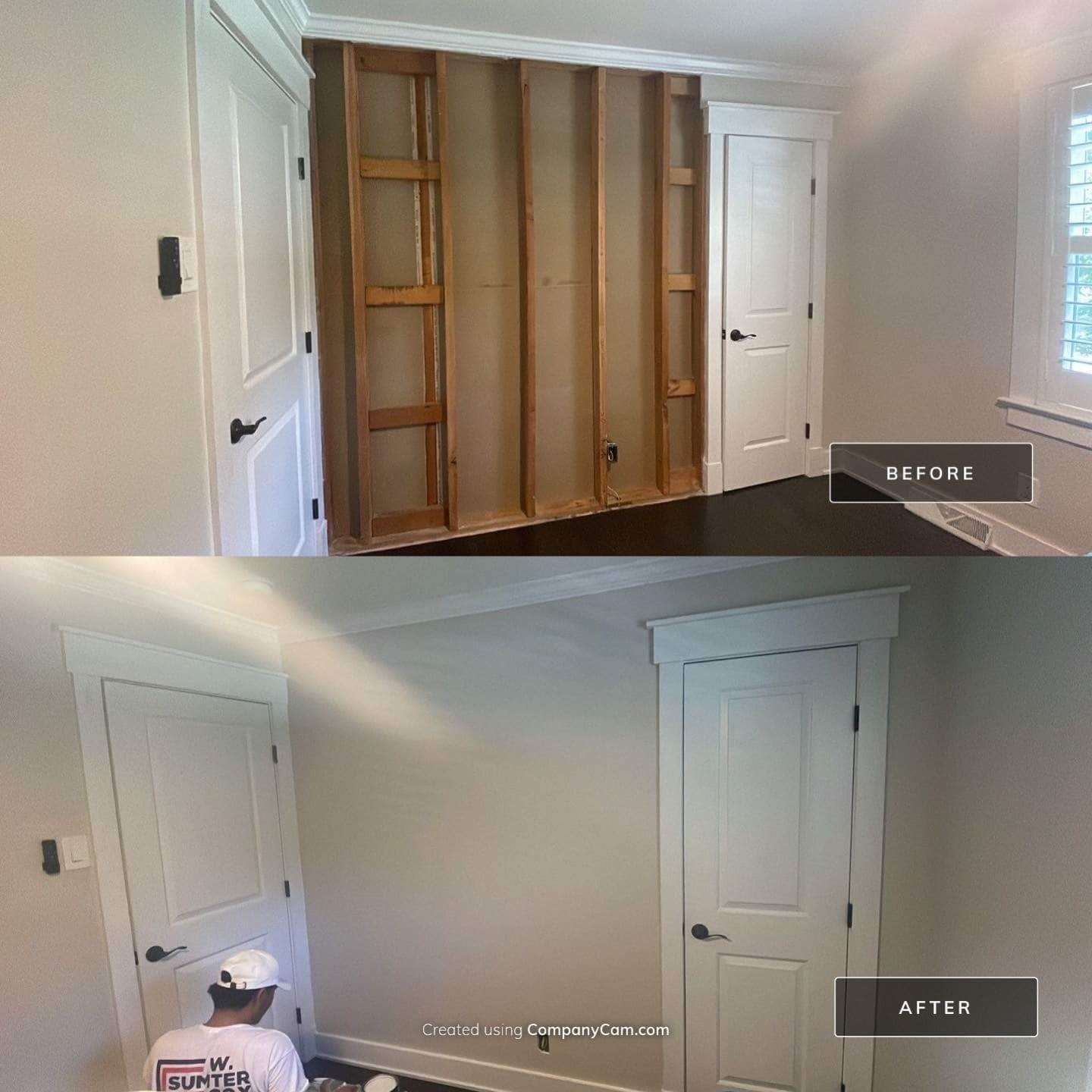 comparison picture of before and after painting services in charlotte nc